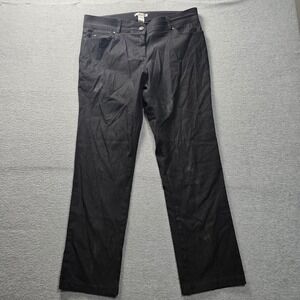Straight Leg Pants Womens Size 16 Black Stretch Career 89th & Madison